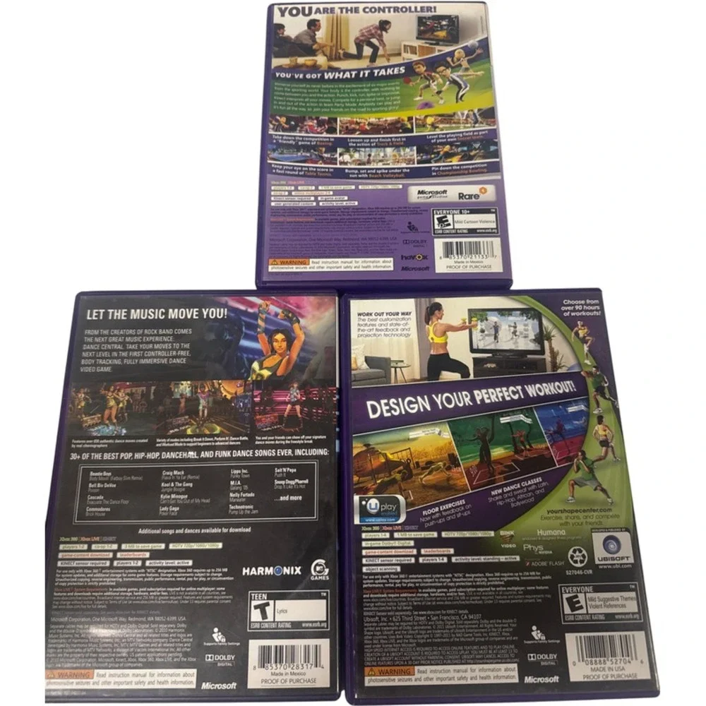 Xbox 360 Kinect Game Bundle Dance‎ Central Fitness Evolved